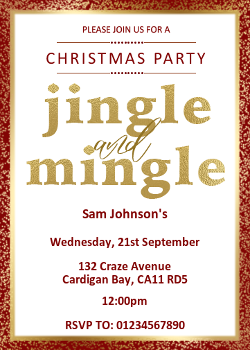 Personalised Christmas Party Invitations. christmas party invitations online
