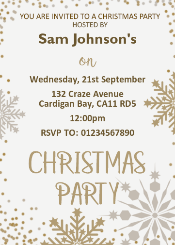 Cheapest Christmas Invitations. Christmas snowflake party invitation
