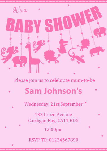 baby shower invitation with mobile design
