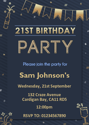 21st birthday party evite you can personalise