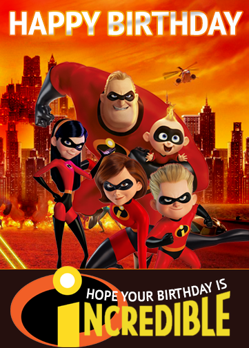 The incredibles digital ecard with happy birthday