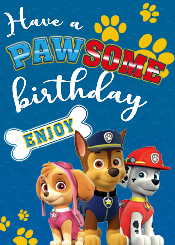 Paw Patrol Birthday Card 