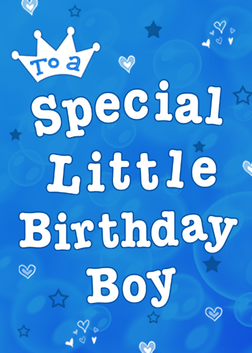 Birthday ecard for a little boy with blue stars background