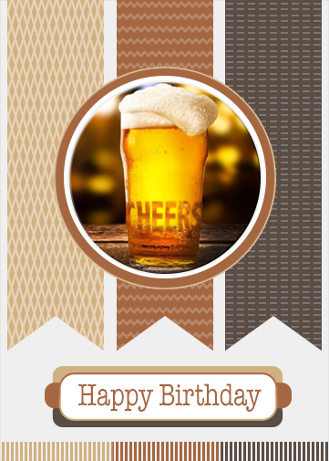 birthday ecard with pint glass and cheers