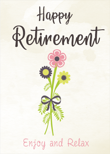 Retirement Cards For Women with a flower design on a pale background.