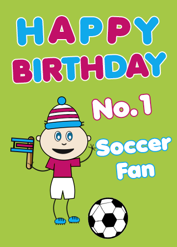 FREE soccer birthday card