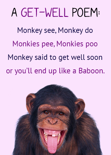 paperless e-cards and e-invitations with animal monkey funny poem