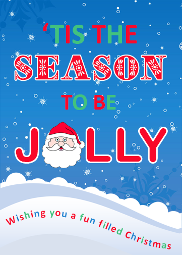 Happy Christmas Card. Christmas ecards with tis the season to be jolly
