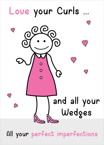 cute valentines card digital format perfect imperfections valentines day card digital ecard with curls and wedges image