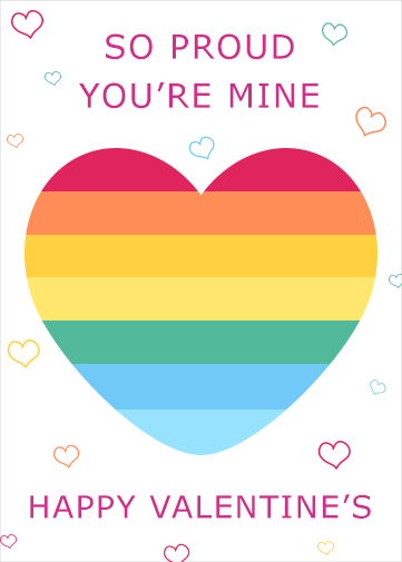 valentines day ecard colour heart rainbow so proud