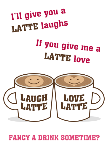Valentines eCard Latte Love - Crazecards