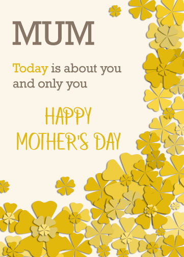 Mother's day digital card you can personalise. Has yellow colour scheme a little verse.