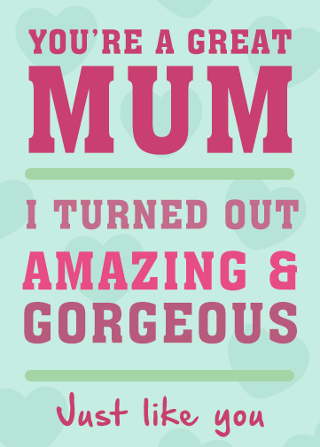 mum ecard for mothers day with mum your amazing in pink big text