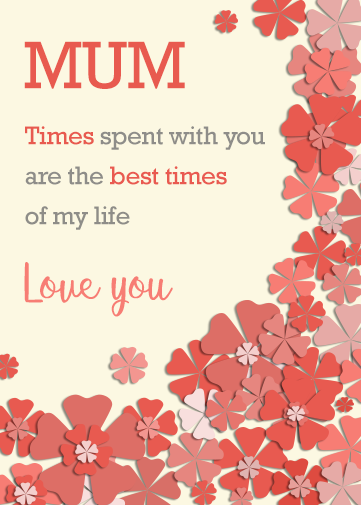 mothers day digital cards with flower pattern and poem verse