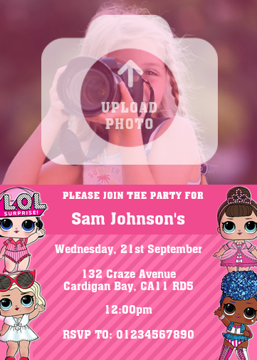 lol dolls party invitation template with all your favourite lol doll characters
