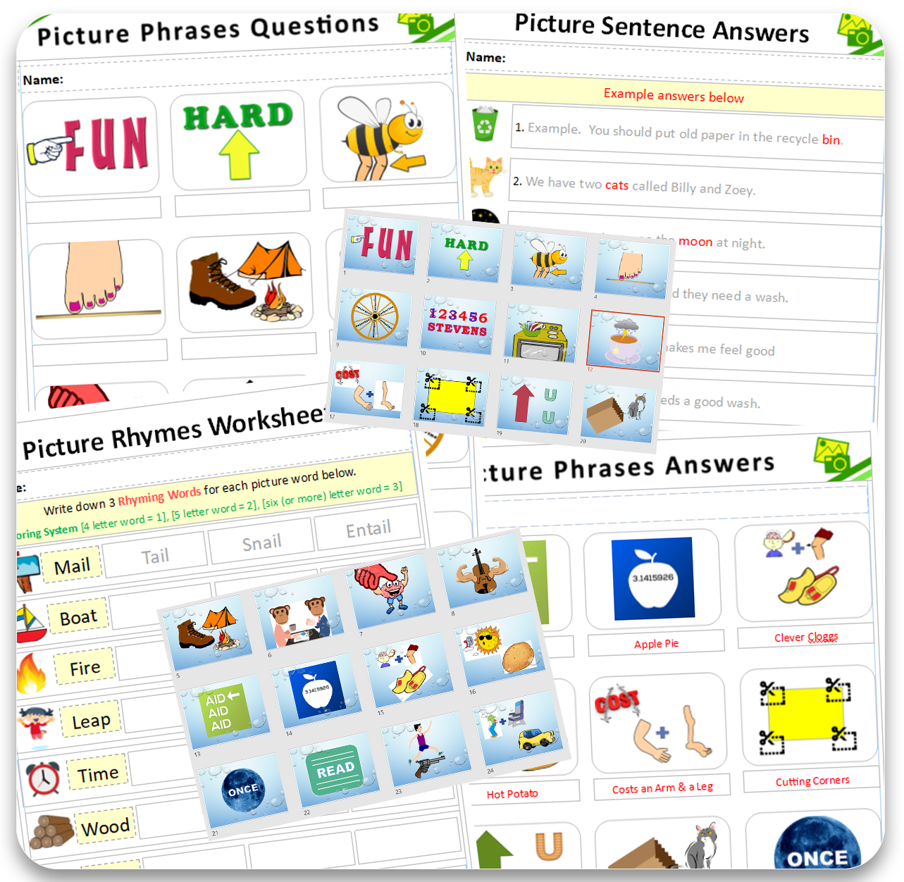 fun literacy pictures worksheets and presentation