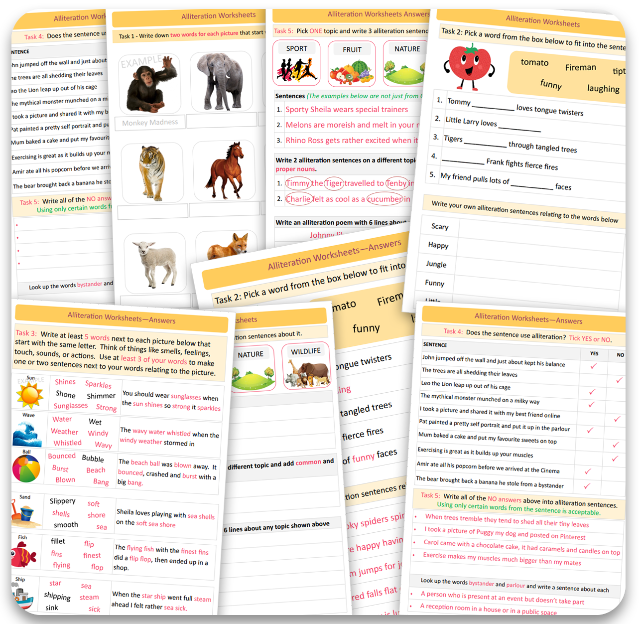 fun literacy worksheets learning captial cities, team building, sports, famous people
