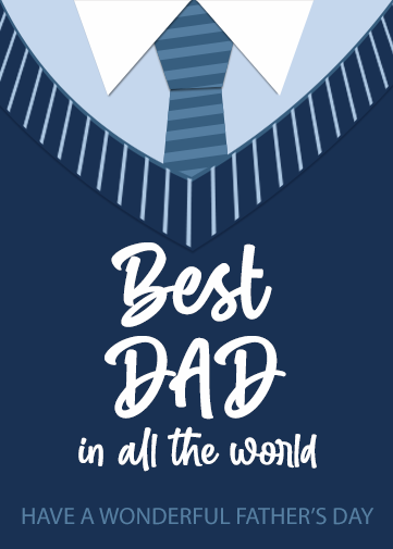 Fathers Day email card template with a shirt, tie and jumper syaing best dad in the world