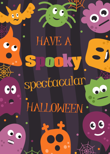 Halloween Cards To Send By Email. Spooky Spectacular with halloween ghosts and ghouls