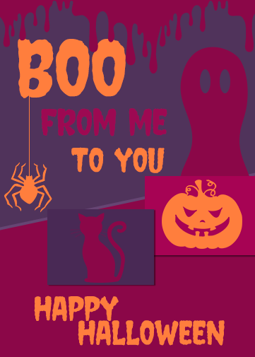 Free halloween cards with boo from me to you