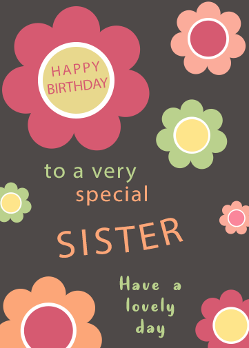 sister birthday cards