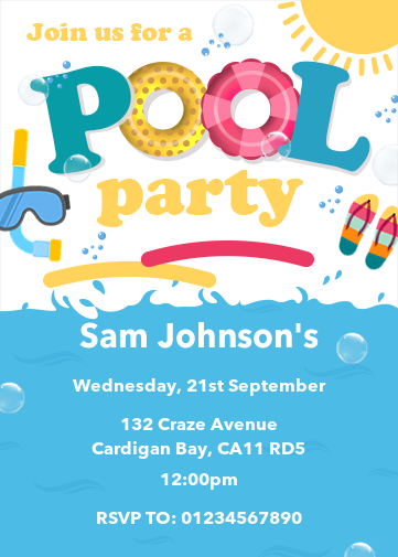 Swimming Party Invitation