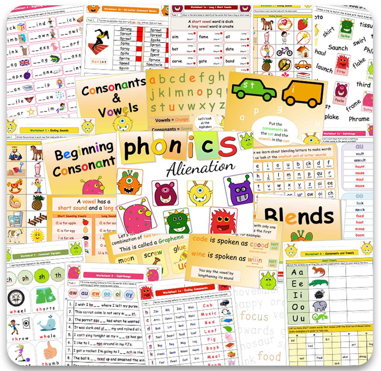 English Phonics Worksheets For Beginners