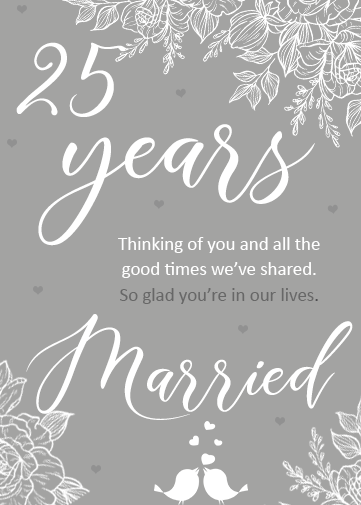 25th Wedding Anniversary Card Just £179 From Crazecards