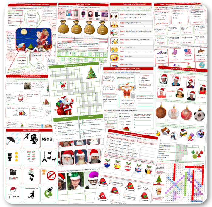 Printable Christmas Quiz Worksheets